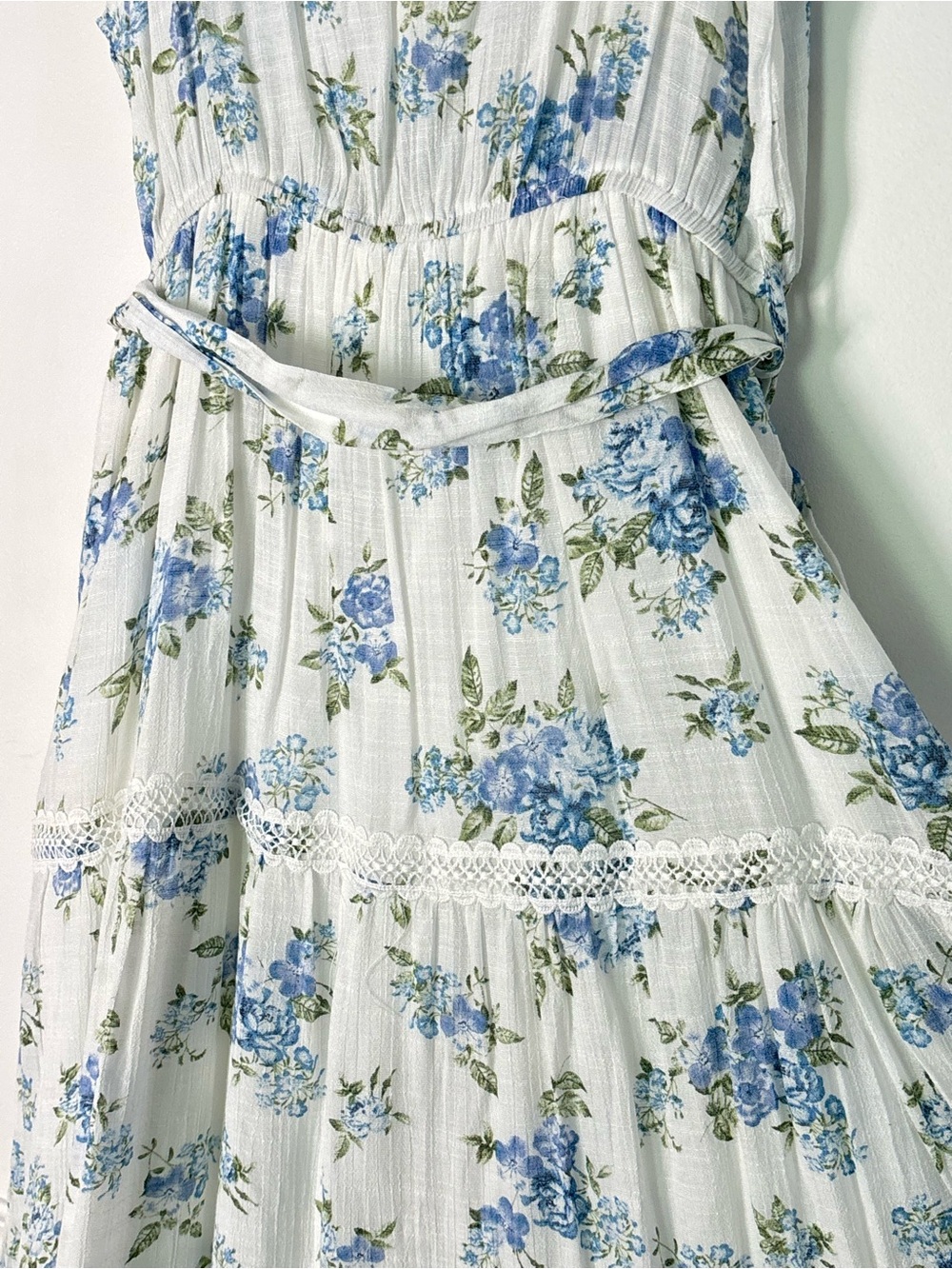 MINE Ruffle Tiered Lace Dainty Floral Dress XS-Small Cottagecore *c79 - Picture 14 of 14